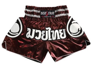 Boxsense Muay Thai Boksning Shorts : BXS-101-Rødbrun