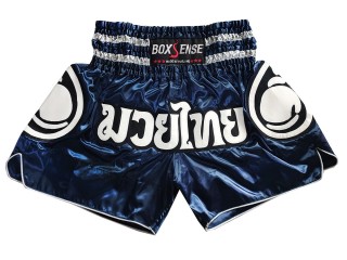 Boxsense Muay Thai Boksning Shorts : BXS-101-Marineblå