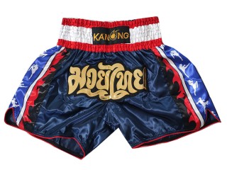 Kanong Muay Thaiboksing Shorts Kickboksing : KNS-149-Marineblå