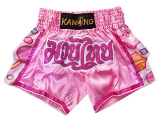 Kanong Muay Thaiboksing Shorts Kickboksing : KNS-501-Rosa