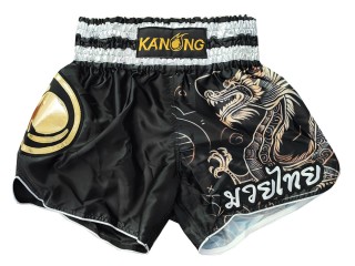 Kanong Muay Thaiboksing Shorts Kickboksing : KNS-505-Svart