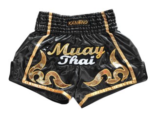 Kanong Retro Muay Thai Shorts : KNSRTO-232-Svart