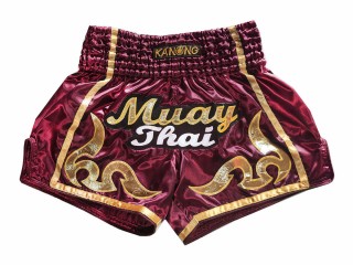 Kanong Retro Muay Thai Shorts : KNSRTO-232-Rødbrun