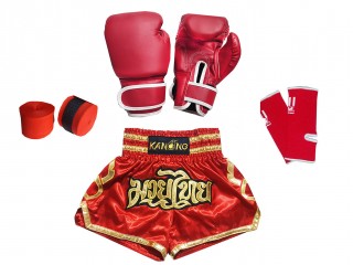 Muay Thai pakke bunt barn : 121-Rød