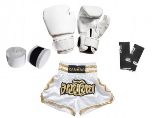 Muay Thai pakke bunt barn : 121-Hvit