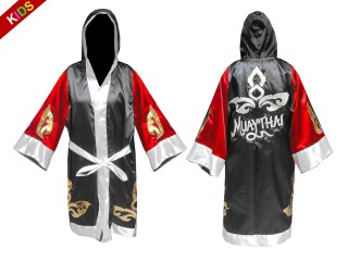 Kanong Muay Thai boksekåpe barn : 143-Rød-Sort