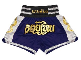 Kanong Muay Thaiboksing Shorts Kickboksing : KNS-141-Marineblå