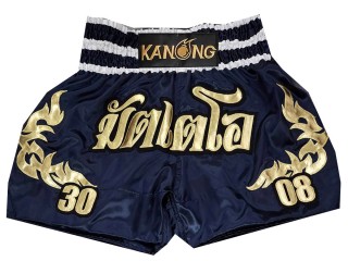 Personlig Muay Thai Shorts : KNSCUST-1265-Marineblå