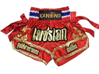 Personlig Muay Thai Shorts : KNSCUST-1266-Rød