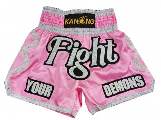 Personlig Muay Thai Shorts : KNSCUST-1272-Rosa