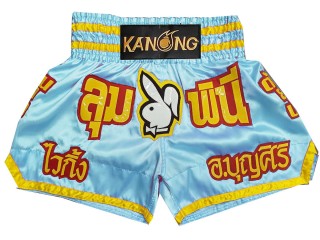 Personlig Muay Thai Shorts : KNSCUST-1273-Lyseblå