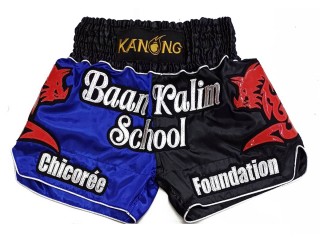 Personlig Muay Thai Shorts : KNSCUST-1277-Blå-Sort