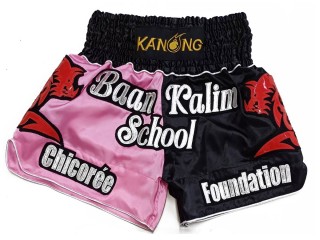 Personlig Muay Thai Shorts : KNSCUST-1277-Rosa-Sort