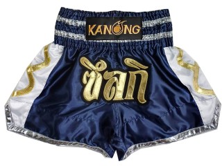 Personlig Muay Thai Shorts : KNSCUST-1281-Marineblå