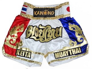 Personlig Muay Thai Shorts : KNSCUST-1290-Hvit