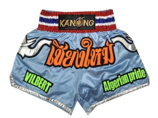 Personlig Muay Thai Shorts : KNSCUST-1295-Lyseblå
