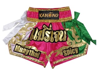 Personlig Muay Thai Shorts : KNSCUST-1298-Rosa