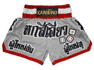 Personlig Muay Thai Shorts : KNSCUST-1299-Grå