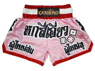 Personlig Muay Thai Shorts : KNSCUST-1299-Rosa