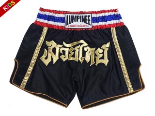 Lumpinee Muay Thai Bokseshorts barn : LUMRTO-006-Svart-K