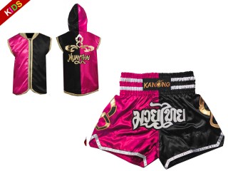 Kanong Muay Thai Hettejakke + Muay Thai Shorts barn : 143-Rose-Sort