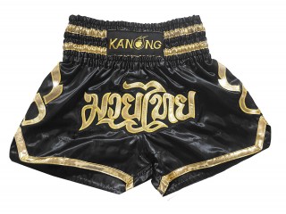 Kanong Muay Thaiboksing Shorts Kickboksing : KNS-121-Svart