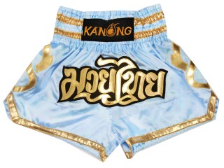 Kanong Muay Thaiboksing Shorts Kickboksing : KNS-121-Lyse blå