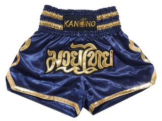 Kanong Muay Thaiboksing Shorts Kickboksing : KNS-121-Marineblå