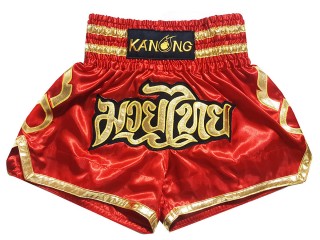 Kanong Muay Thaiboksing Shorts Kickboksing : KNS-121-Rød