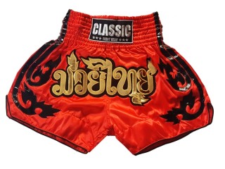 Classic Muay Thai Boksing Shorts : CLS-016-Rød
