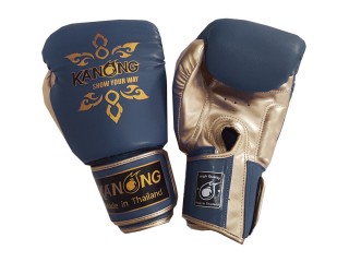 Kanong Kickoxing hansker : Thai Power Marineblå/Gull
