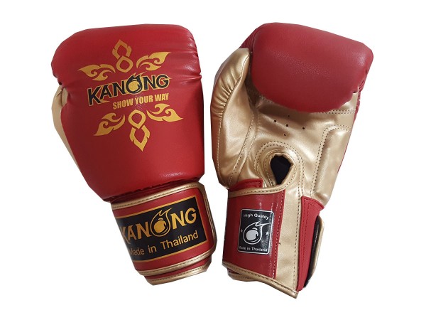 Kanong Kickoxing hansker : Thai Power rød/Gull