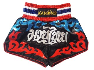 Kanong Muay Thaiboksing Shorts Kickboksing : KNS-122-Svart