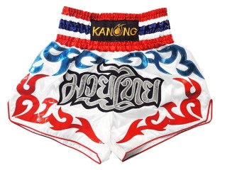 Kanong Muay Thaiboksing Shorts Kickboksing : KNS-122-Hvit