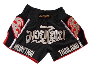 Kanong Retro Muay Thai Shorts : KNSRTO-207-Svart