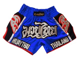 Kanong Retro Muay Thai Shorts : KNSRTO-207-Blå