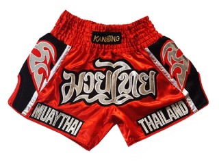 Kanong Retro Muay Thai Shorts : KNSRTO-207-Rød