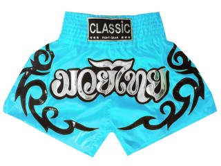 Classic Muay Thai  Shorts : CLS-017-Lyse blå