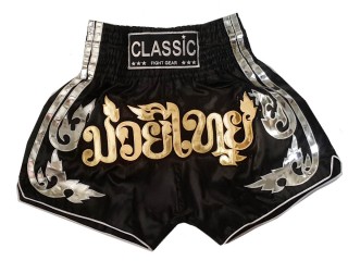 Classic Muay Thai Boksing Shorts : CLS-015-Svart