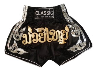 Classic kvinner Muay Thai Boksing Shorts : CLS-015-Svart