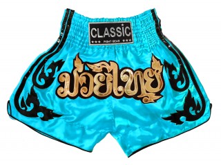 Classic Muay Thai Boksing Shorts : CLS-016-Lyse blå