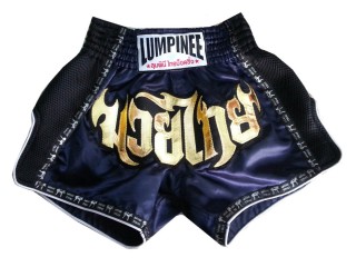 Lumpinee Retro Muay Thai Bokseshorts for damer : LUMRTO-003-Marinen