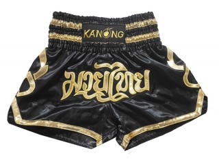 Kanong kvinner Muay Thaiboksing Shorts Kickboksing : KNS-121-Svart