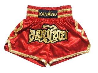 Kanong Muay Thaiboksing Shorts Kickboksing : KNS-121-Rød