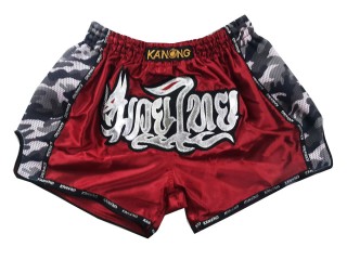 Kanong Retro Muay Thai Shorts : KNSRTO-231-rødbrun