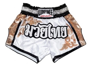 Lumpinee Muay Thai Kickboksning Shorts : LUM-043-Hvit
