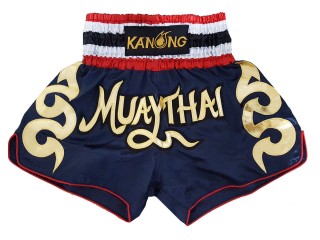 Kanong Muay Thaiboksing Shorts Kickboksing : KNS-120-Marineblå