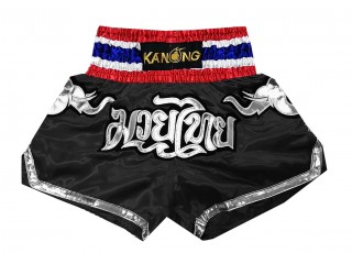 Kanong Muay Thaiboksing Shorts Kickboksing : KNS-125-Svart Elefant 
