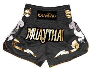 Kanong Muay Thaiboksing Shorts Kickboksing : KNS-126-Svart