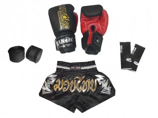 Muay Thai pakke bunt barn : Svart